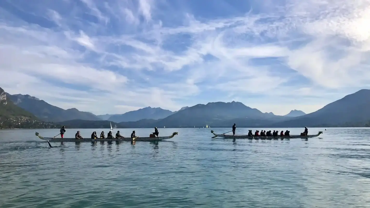 Sortie bateaux sur un lac pour un séminaire